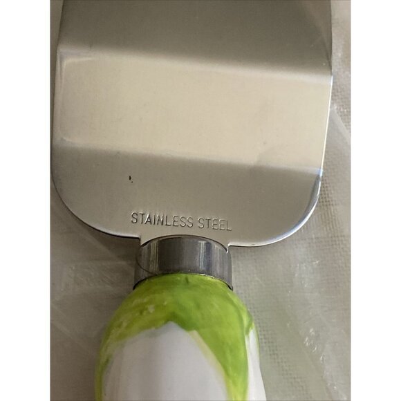 Wedding Cake Server & Knife Set White Rose Bud Floral Handles Stainless Steel - Picture 5 of 15